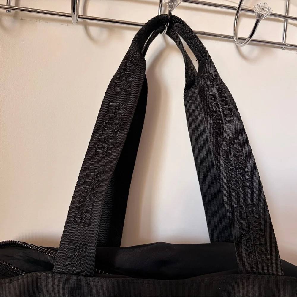 Roberto Cavalli's Cavalli Class Black Weekender Duffle Bag